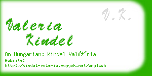 valeria kindel business card